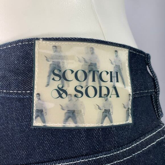 SCOTCH AND SODA 33 The Vert Blue Indigo Contrast Stitch Organic Cotton Jeans - Picture 4 of 10